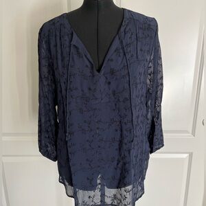 LUCKY BRAND embroidered peasant blouse